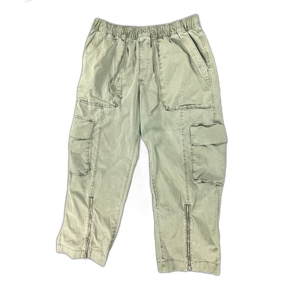 Abercrombie & Fitch Pants - Abercrombie Garment Dyed Baggy Cargo Pants L Green Zip Hem Gorpcore Utility Y2K